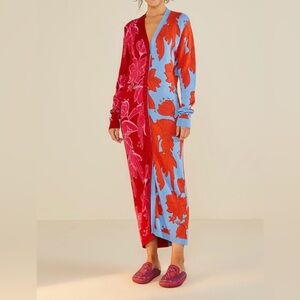 Farm Rio Colorblocked Cardigan Midi-Dress